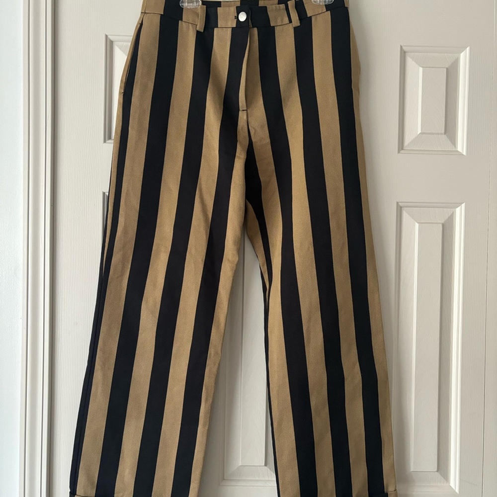 STINE GOYA Black and Tan Checkered Pants